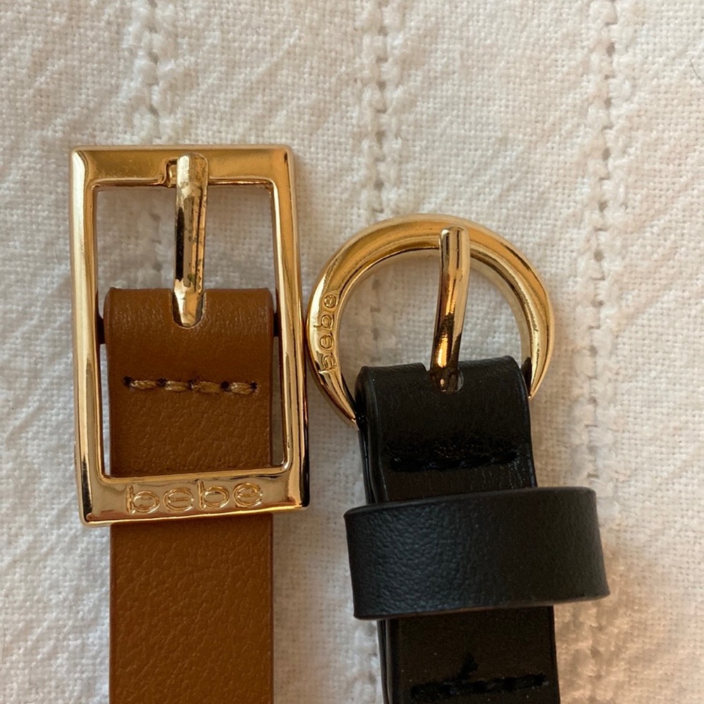 Bebe Skinny belts Size XL Color Black and Tan